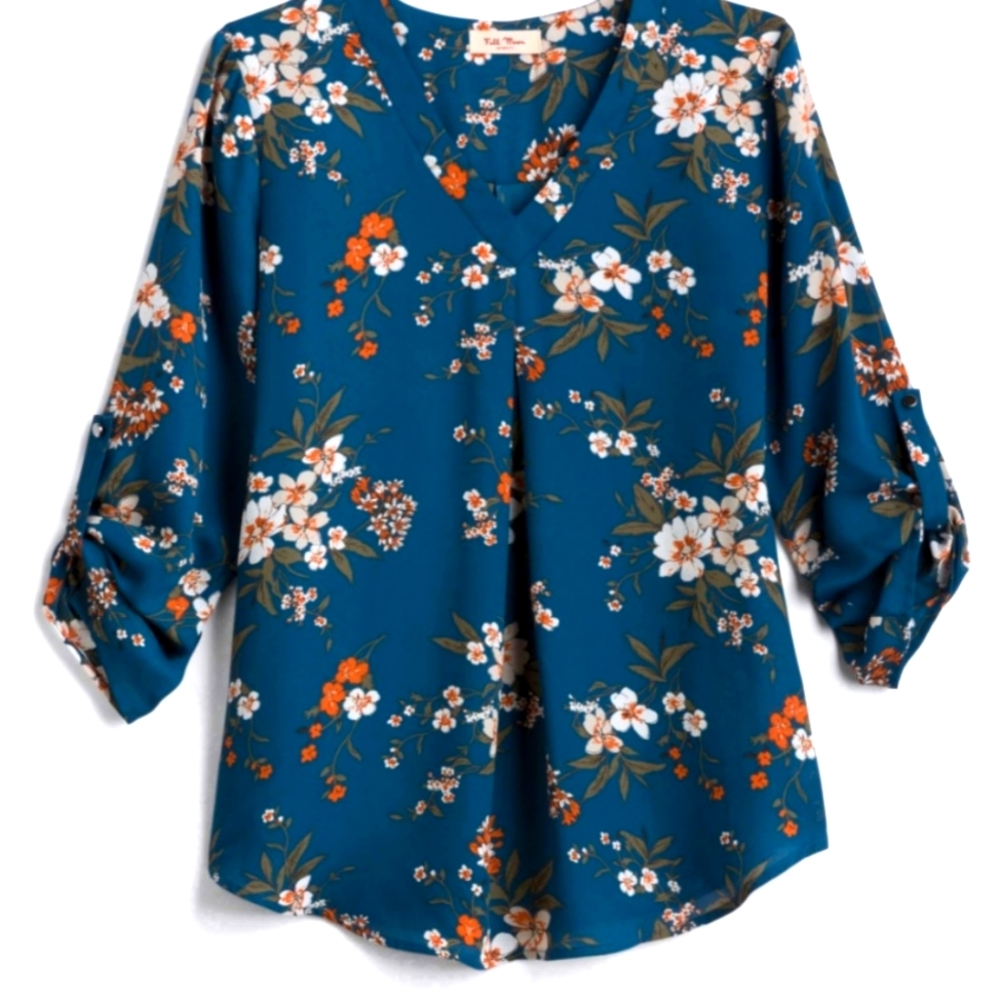 Nora Maternity Blouse Medium teal green
